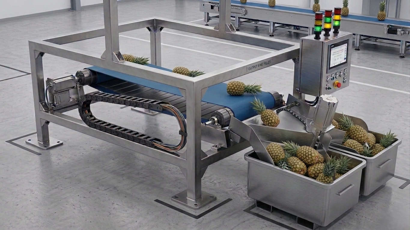 Automated pineapple grading conveyor concept